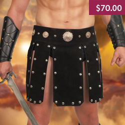 Warrior Belt Suede Wrap Skirt