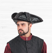 Pirate King Leather Tricorn Hat 