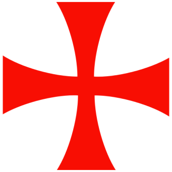 Knights Templar Cross Red on White Tempelritter Ritter Templer Kreuz Rhodium Silber Manschettenknöpfe